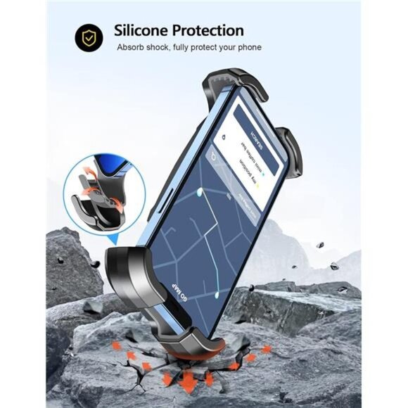 Motorcycle Phone Mount, Upgrade [Never Fall Off] [0 Shake] Bike Phone Mount - Picture 2 of 14